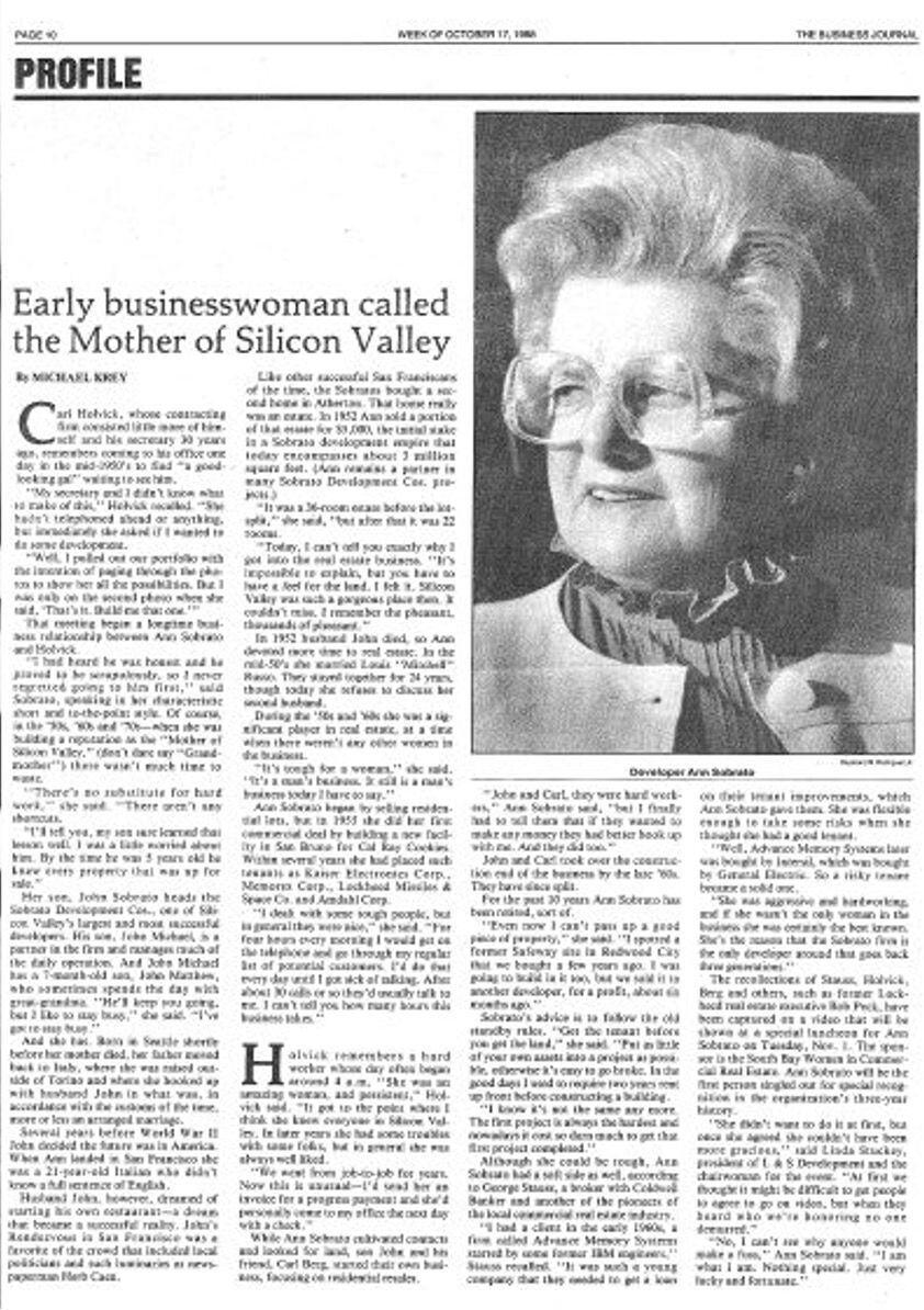 Ann Sobrato: The Woman Who Helped Build Silicon Valley